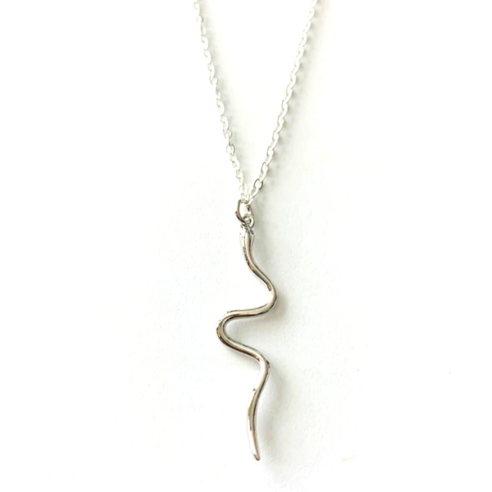 🌮Sweet Silver Snake necklace with chain Medusa Costume Accessory, Halloween
